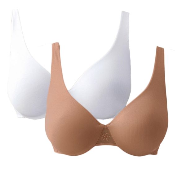 NUANCE NUANCE Сутиен  кафяво / бяло