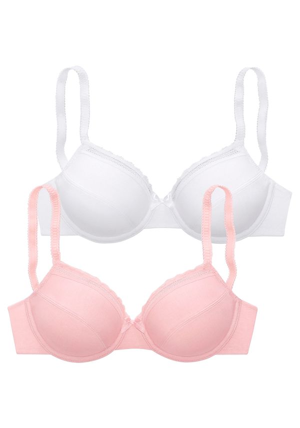 NUANCE NUANCE Сутиен  пастелно розово / бяло