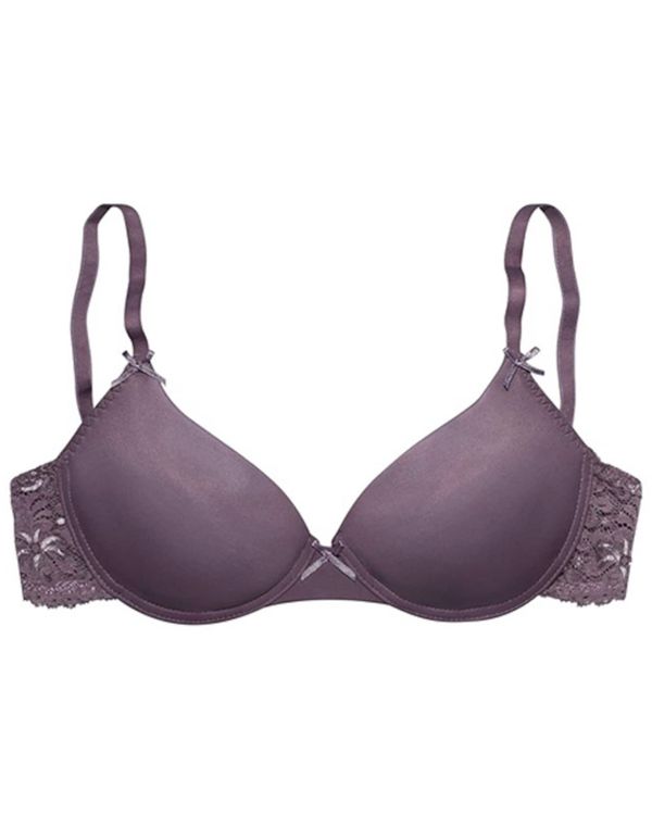 NUANCE NUANCE Сутиен  таупе сиво / тъмнолилаво