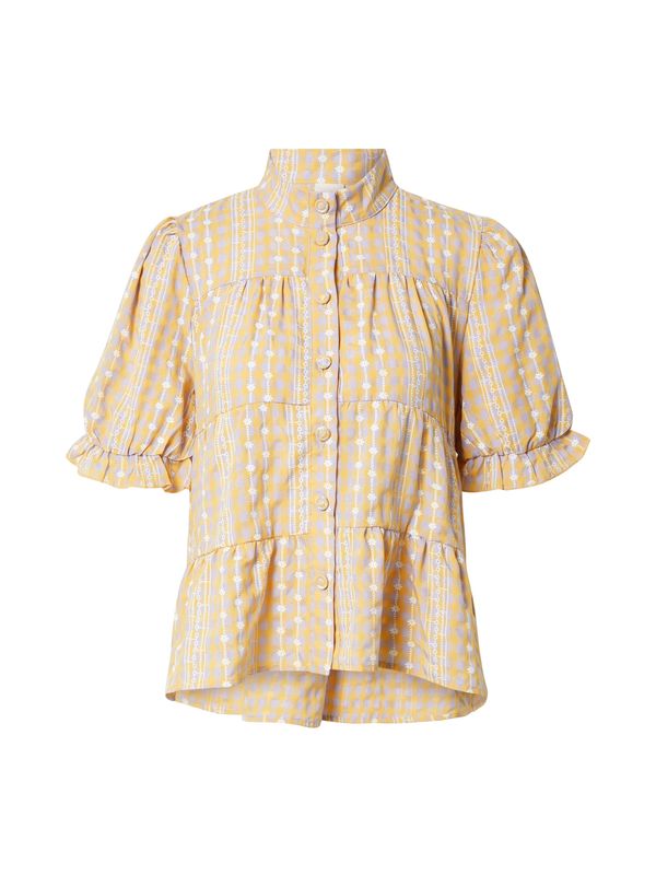 NÜMPH NÜMPH Блуза  златистожълто / бяло