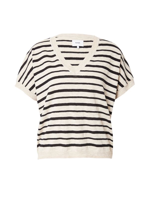 NÜMPH NÜMPH Пуловер 'NUKIKI'  бежово / черно