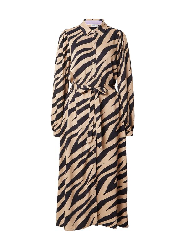 NÜMPH NÜMPH Рокля тип риза 'VILLE'  бежово / черно