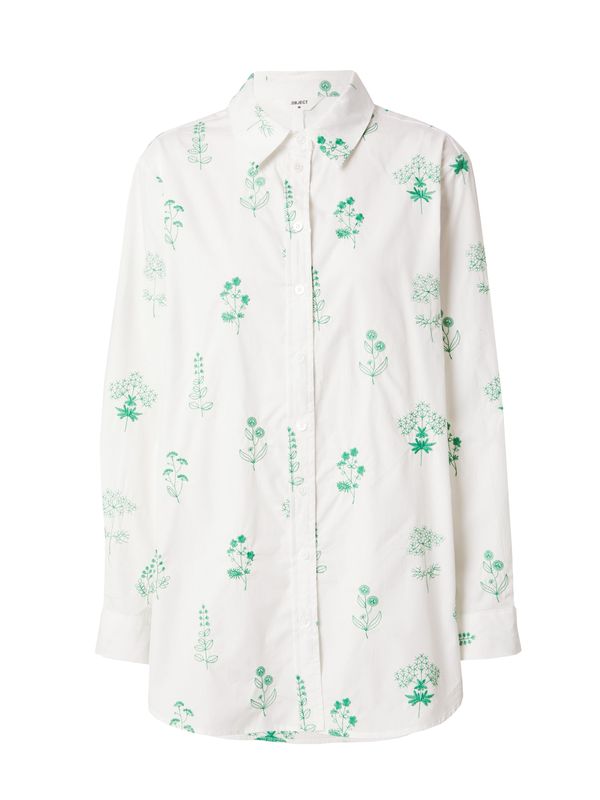 OBJECT OBJECT Блуза 'CAMILLA'  зелено / бяло