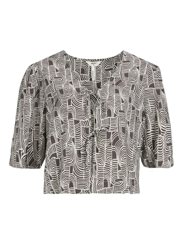 OBJECT OBJECT Блуза 'DAYA'  антрацитно черно / бяло