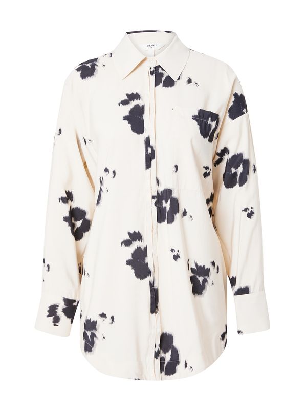 OBJECT OBJECT Блуза 'JENNI'  кремаво / сиво / черно