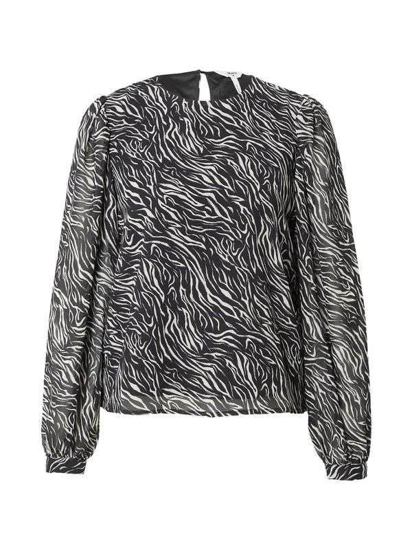 OBJECT OBJECT Блуза 'MILA'  черно / бяло