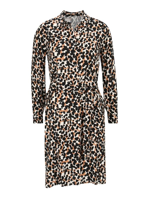 OBJECT Petite OBJECT Petite Рокля тип риза 'PAMALA'  карамел / черно / бяло
