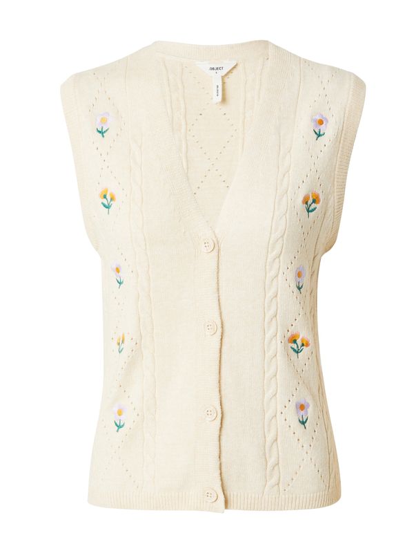 OBJECT OBJECT Плетен елек 'THESS'  бежово / зелено / люляк / оранжево