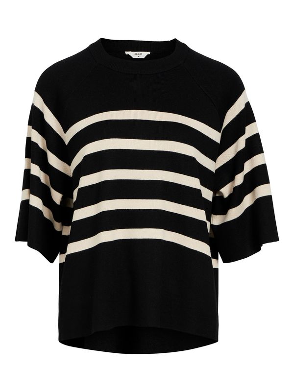 OBJECT OBJECT Пуловер 'ESTER'  светлобежово / черно