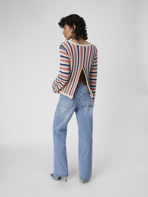 OBJECT OBJECT Пуловер 'Jelani'  морскосиньо / светлосиньо / кайсия / бяло