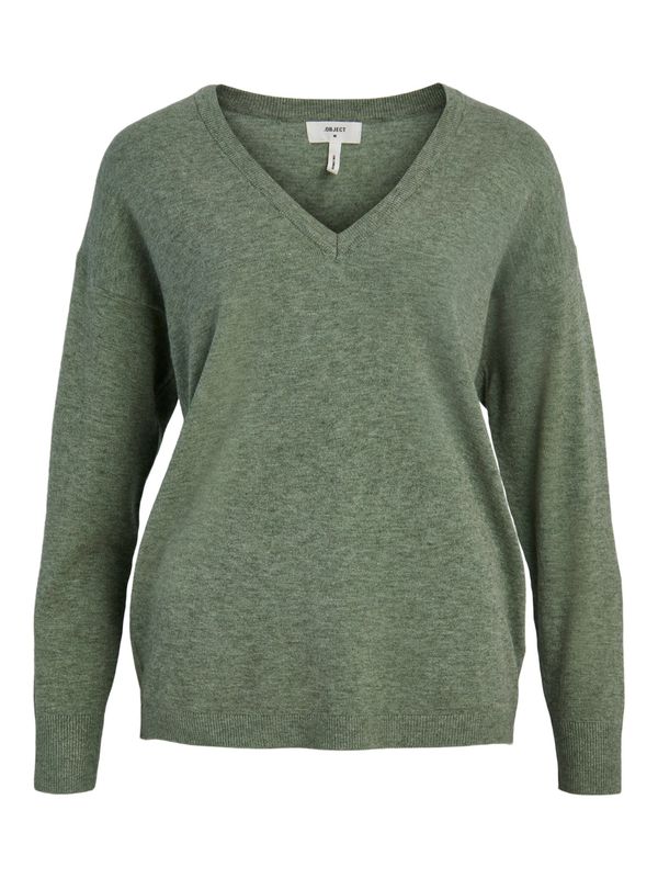 OBJECT OBJECT Пуловер 'Thess'  тъмнозелено