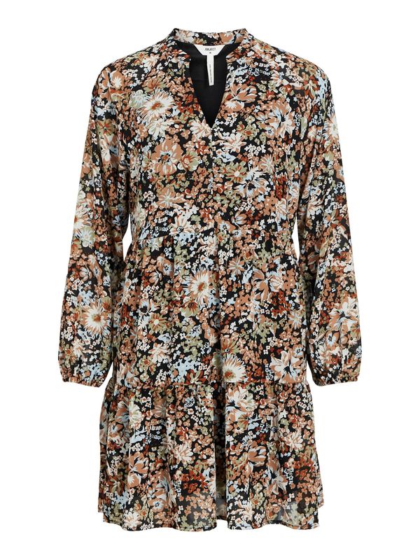 OBJECT OBJECT Рокля 'Mila'  пастелно синьо / пуебло оранжево-кафяво / пастелно зелено / черно