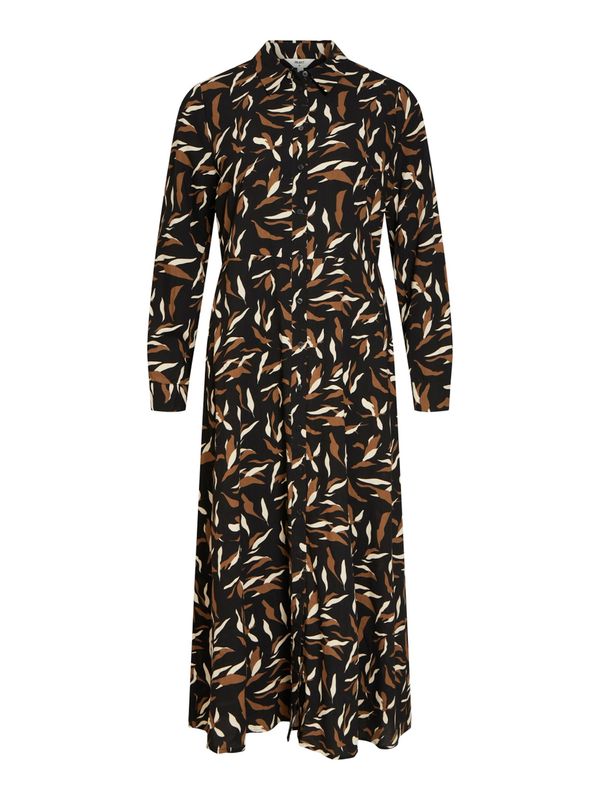 OBJECT OBJECT Рокля тип риза  кафяво / черно / бяло