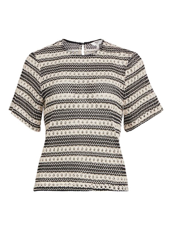 OBJECT OBJECT Тениска 'ARTHINE'  светлобежово / черно