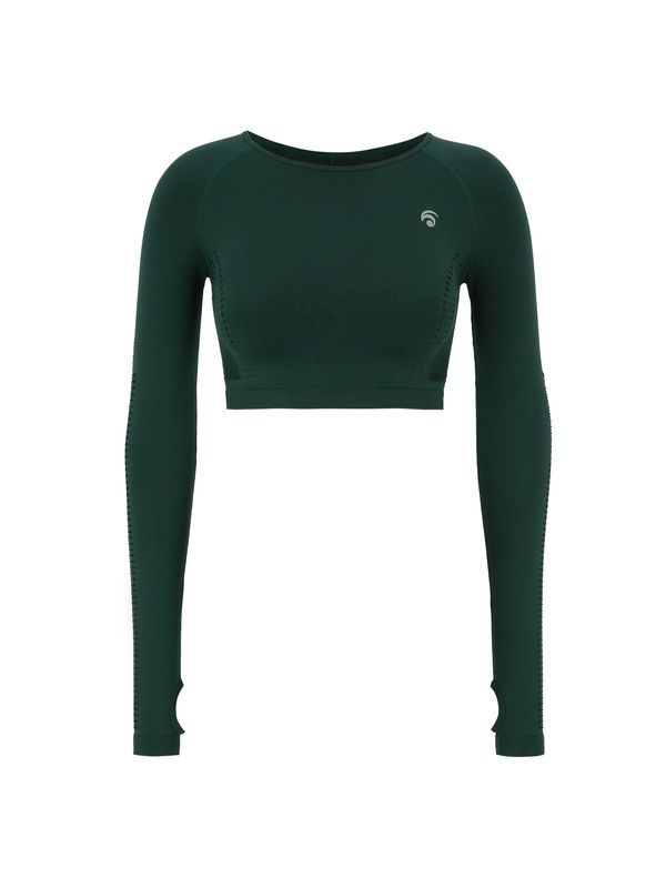 OCEANSAPART OCEANSAPART Функционална тениска 'Beauty'  смарагдово зелено / бяло