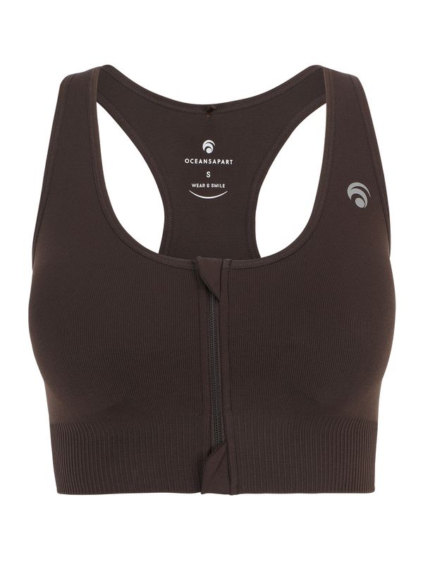 OCEANSAPART OCEANSAPART Спортен сутиен 'Nami'  тъмнокафяво / светлосиво
