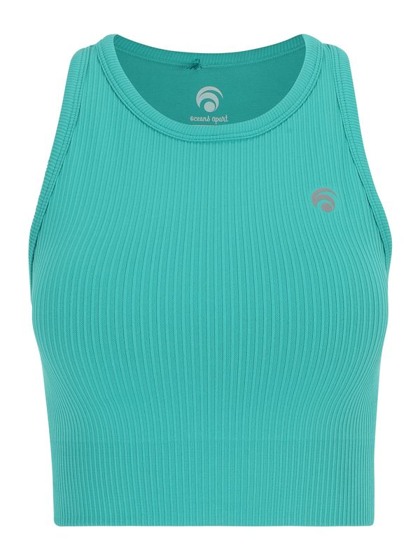 OCEANSAPART OCEANSAPART Спортен топ 'Aimy'  аквамарин / сиво