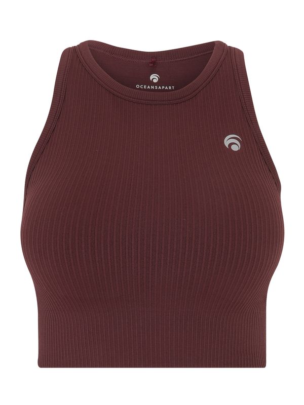 OCEANSAPART OCEANSAPART Спортен топ 'Aimy'  сиво / черешово червено