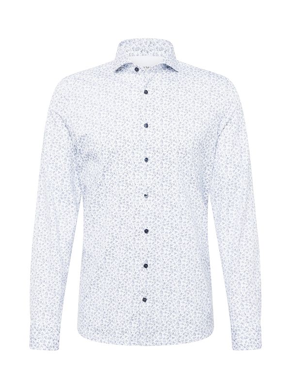 OLYMP OLYMP Бизнес риза  опушено синьо / бяло