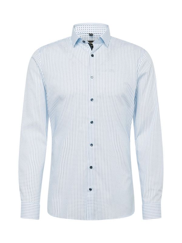 OLYMP OLYMP Бизнес риза  пастелно синьо / черно