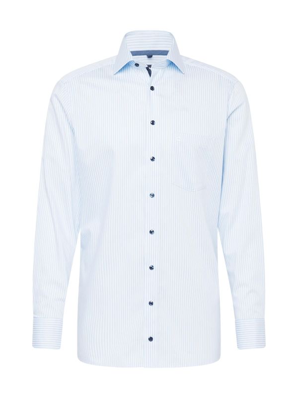 OLYMP OLYMP Бизнес риза  светлосиньо / бяло