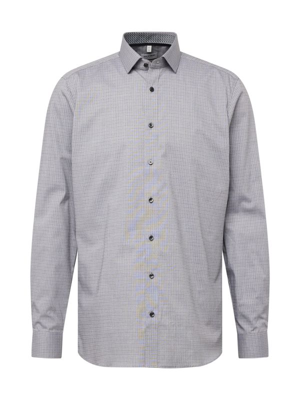 OLYMP OLYMP Риза  графитено сиво / бяло