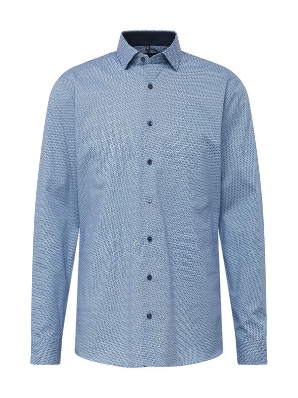 OLYMP OLYMP Риза  кралско синьо / бяло