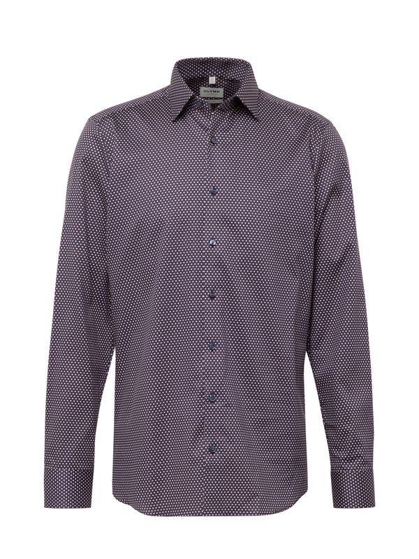 OLYMP OLYMP Риза 'Level 5'  тъмнолилаво / бяло