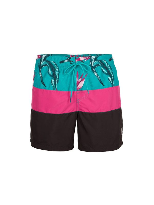 O'NEILL O'NEILL Шорти за плуване 'Frame Block'  тюркоазен / циан / червена боровинка / черно / бяло