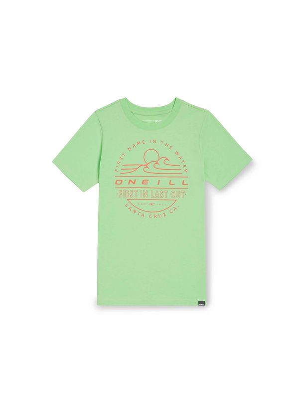 O'NEILL O'NEILL Тениска  неоново зелено / светлочервено
