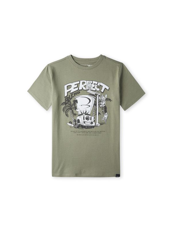 O'NEILL O'NEILL Тениска  зелено / черно / бяло