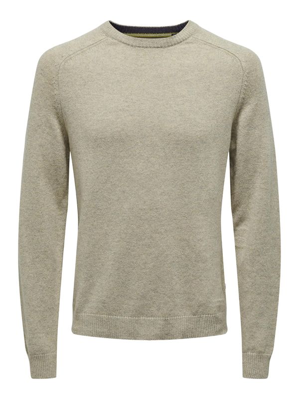 Only & Sons Only & Sons Пуловер 'EDWARD'  бежово меланж