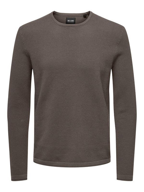 Only & Sons Only & Sons Пуловер 'Panter'  тъмнокафяво