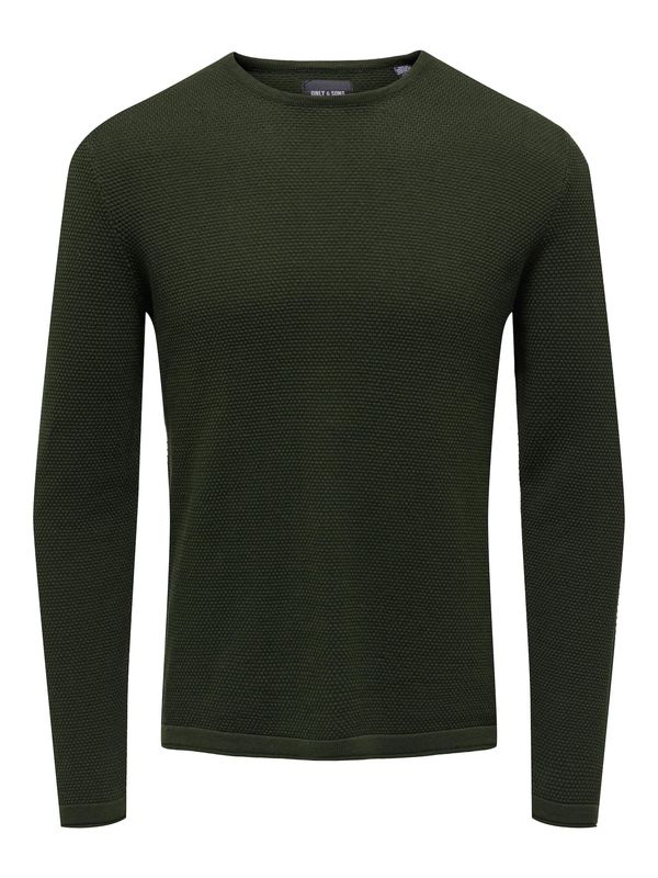 Only & Sons Only & Sons Пуловер 'Panter'  тъмнозелено