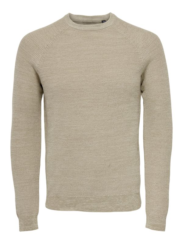 Only & Sons Only & Sons Пуловер  сиво-бежово