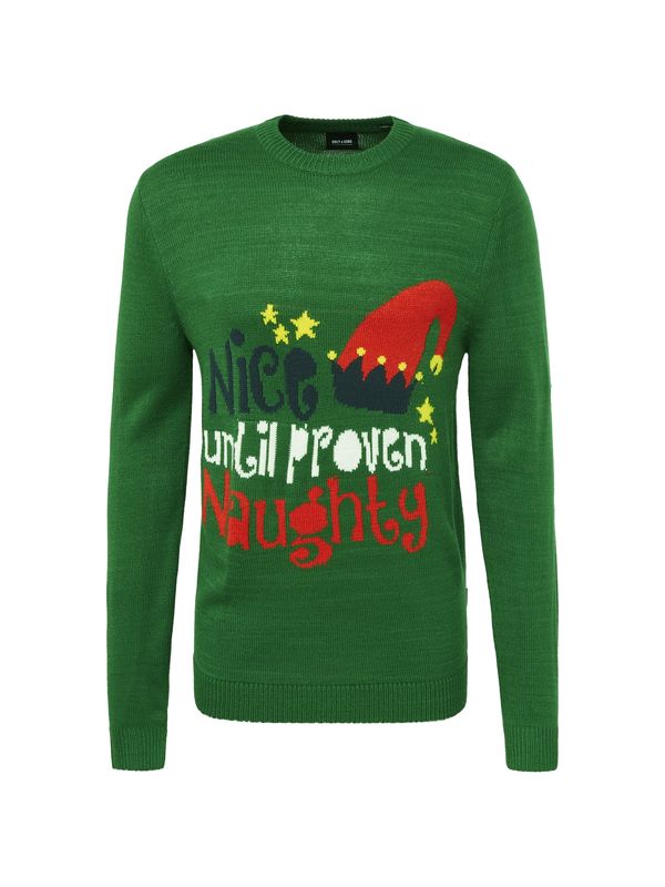 Only & Sons Only & Sons Пуловер 'XMAS'  нейви синьо / тъмнозелено / червено