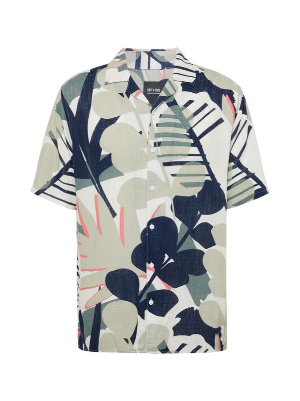 Only & Sons Only & Sons Риза 'BERTIL'  тъмносиньо / пастелно зелено / оранжево / бяло