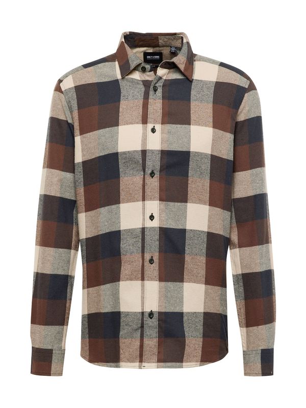 Only & Sons Only & Sons Риза 'Gudmund'  бежово / кафяво / сиво