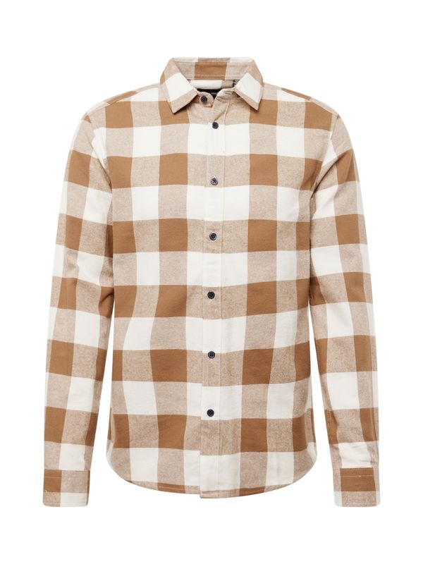 Only & Sons Only & Sons Риза 'GUDMUND'  кремаво / кафяво