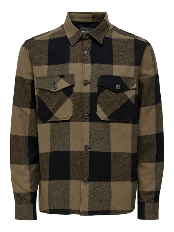 Only & Sons Only & Sons Риза 'Milo'  сепия / мока / тъмнокафяво