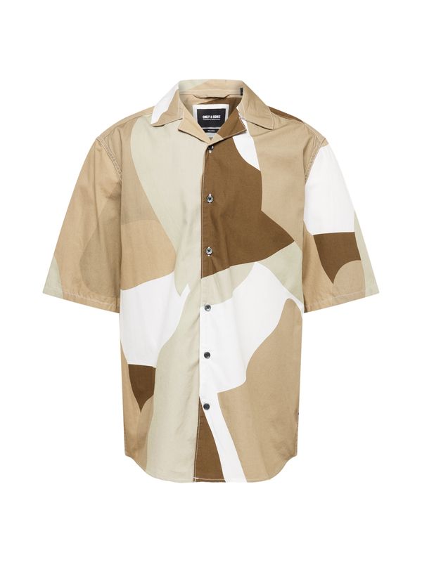 Only & Sons Only & Sons Риза 'TIE'  тъмнобежово / кафяво / бяло