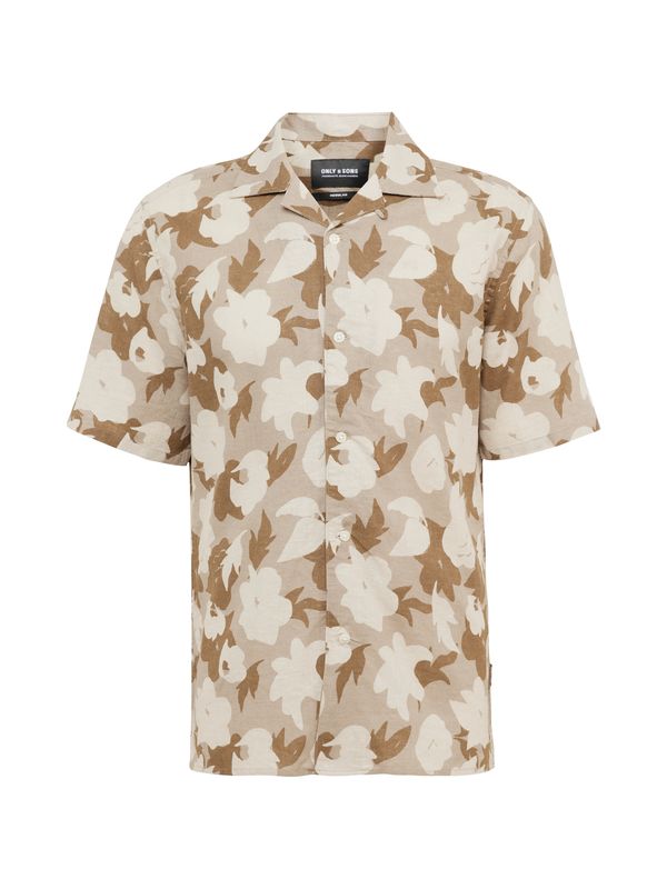 Only & Sons Only & Sons Риза 'TREV'  бежово / светлобежово / тъмнобежово