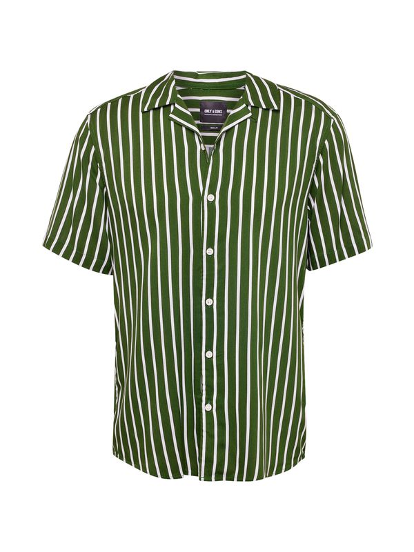 Only & Sons Only & Sons Риза 'WAYNE'  тъмнозелено / бяло