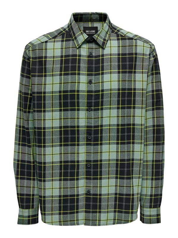 Only & Sons Only & Sons Риза 'Yox Life'  пастелно зелено / светлозелено / черно / бяло