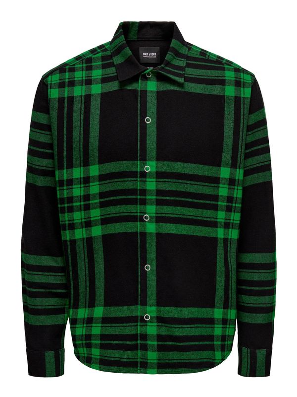 Only & Sons Only & Sons Риза  зелено / черно