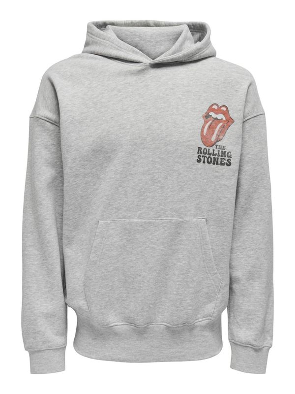 Only & Sons Only & Sons Суичър 'ROLLING STONES'  светлосиво / рубинено червено / черно