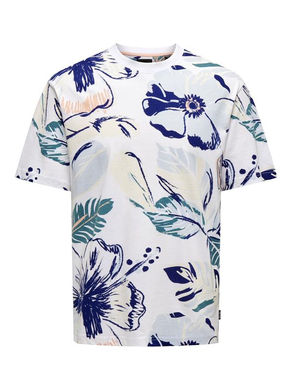 Only & Sons Only & Sons Тениска 'ARTHUER'  ултрамарин синьо / пастелно жълто / петрол / бяло