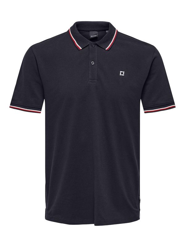 Only & Sons Only & Sons Тениска 'Fletcher'  нейви синьо / огнено червено / бяло