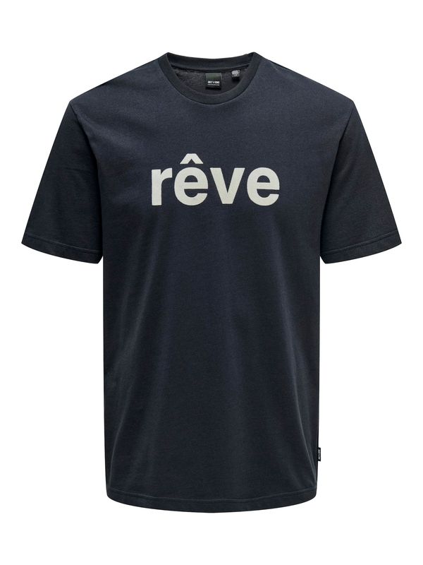 Only & Sons Only & Sons Тениска 'KARTER'  нейви синьо / бяло