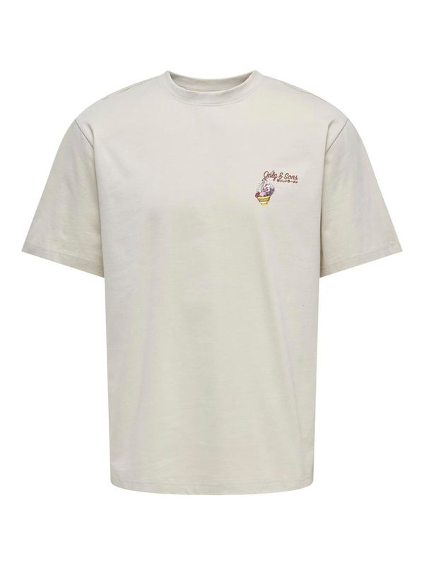 Only & Sons Only & Sons Тениска 'KEANE'  жълто / сиво-бежово / окисово червено / бяло